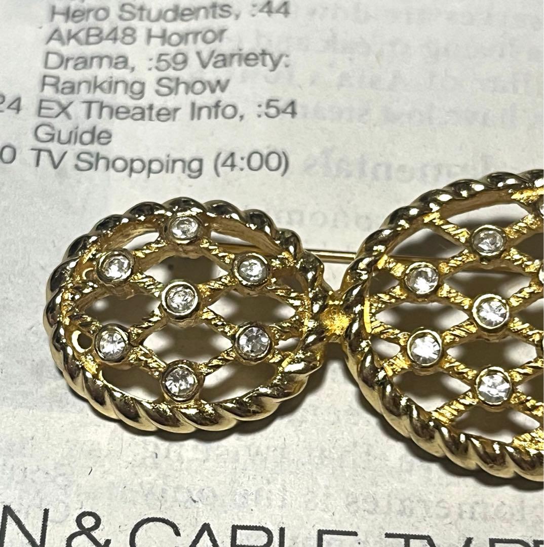希少　Christian Dior ブローチ　ゴールドカラー　ラインストーン