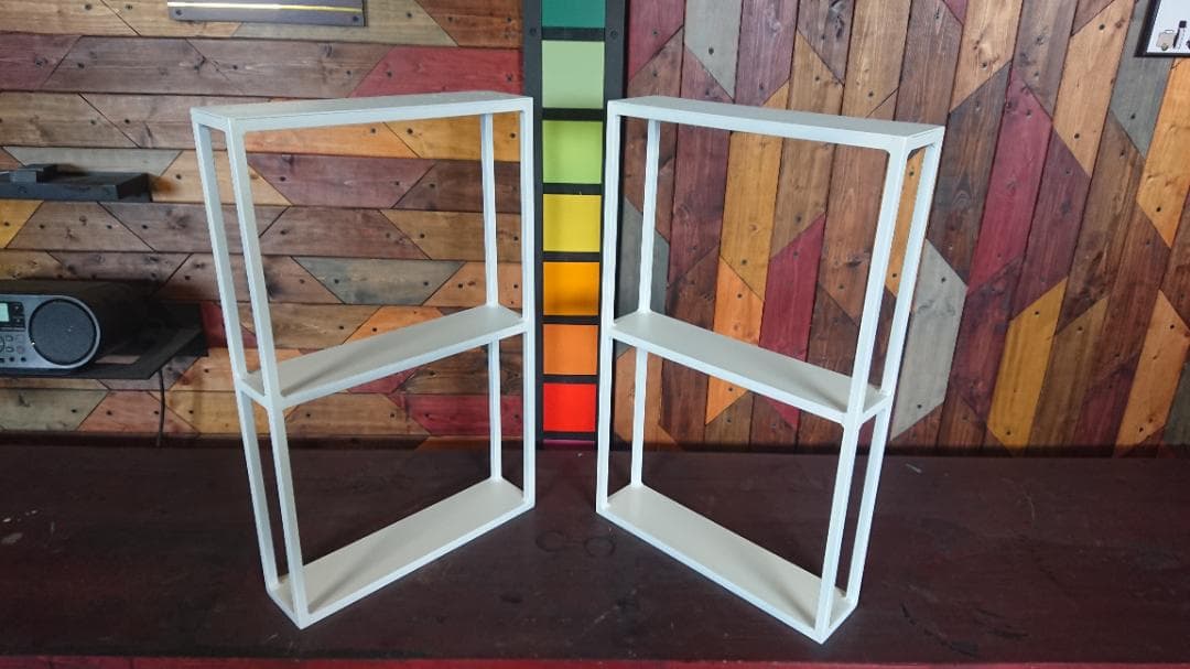 マットホワイトでアイアンな角鉄鉄脚♪ 100×400×850mm 日型 2脚