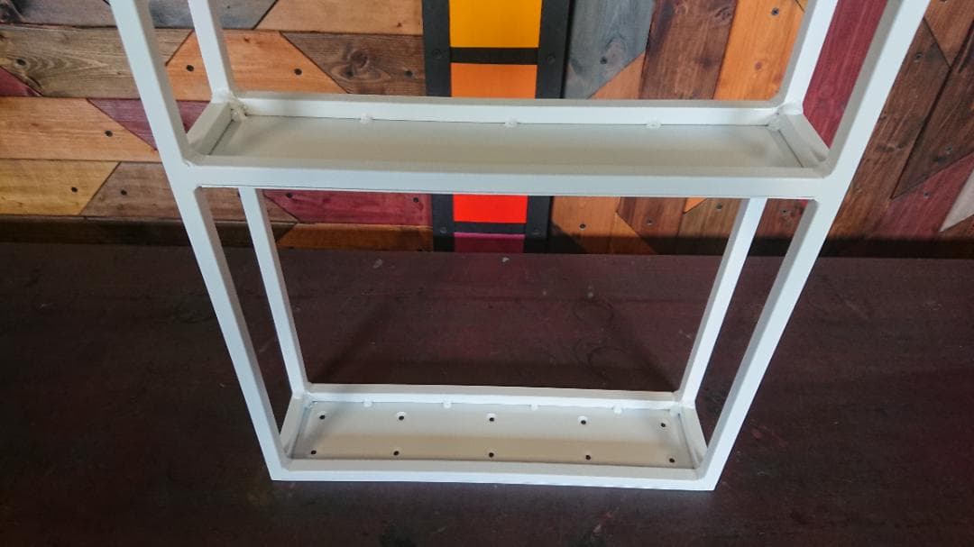 マットホワイトでアイアンな角鉄鉄脚♪ 100×400×850mm 日型 2脚