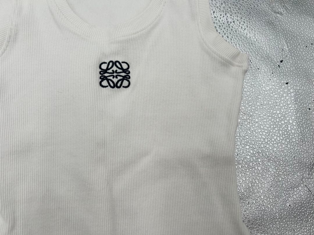 LOEWE ホワイト リブタンクトップ S