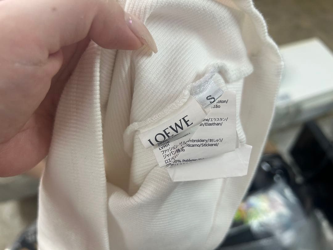 LOEWE ホワイト リブタンクトップ S