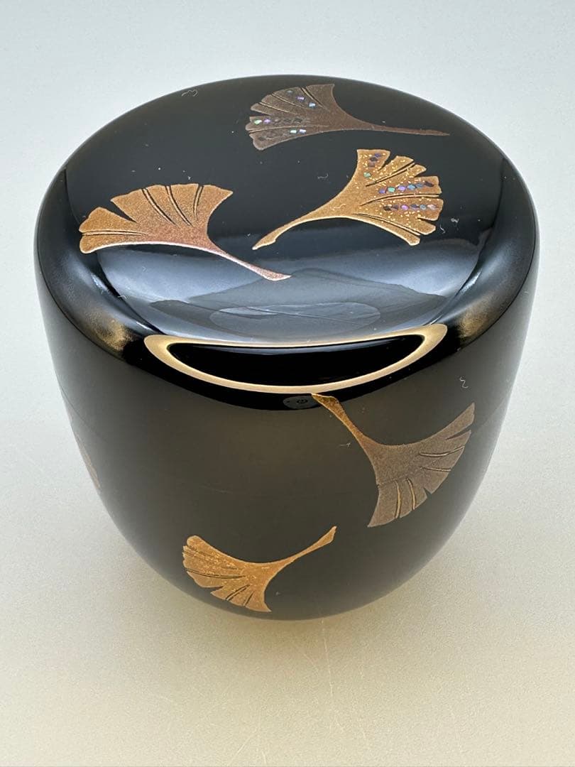 茶道具　棗　昭峰　銀杏蒔絵