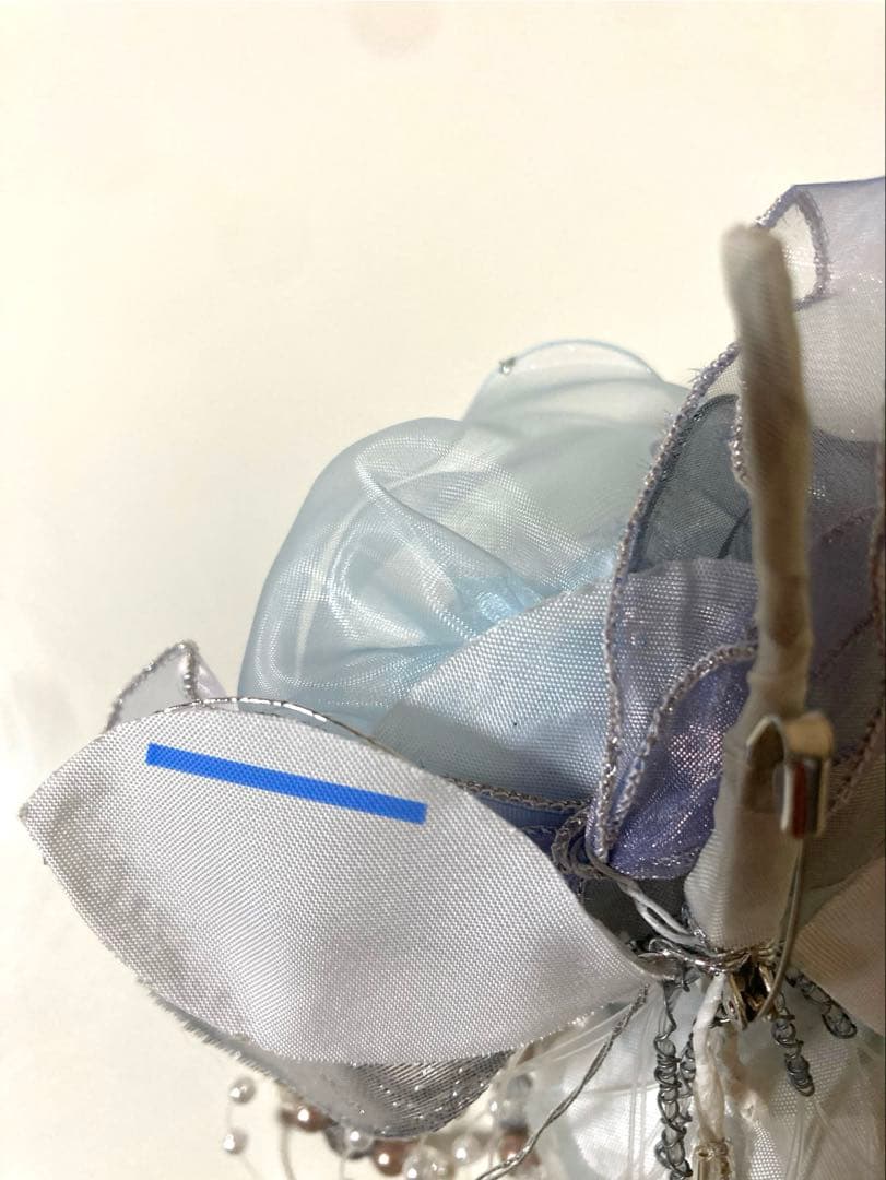 東京ソワール　PETITSOIR コサージュ ブローチブルー　シルバー　美品