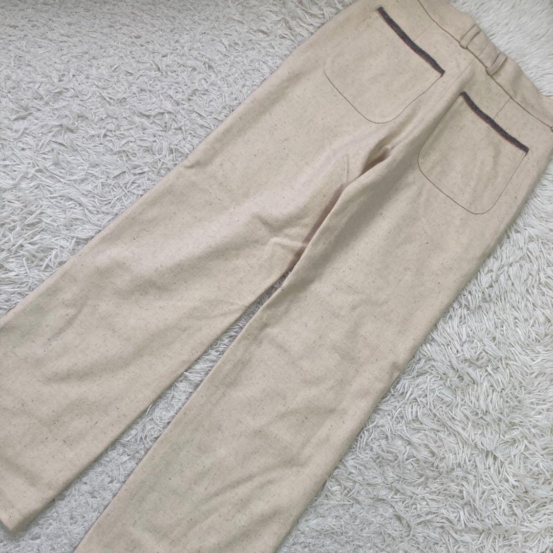 FRANKLEDER ウールパンツ ベージュ M カジュアル シンプル