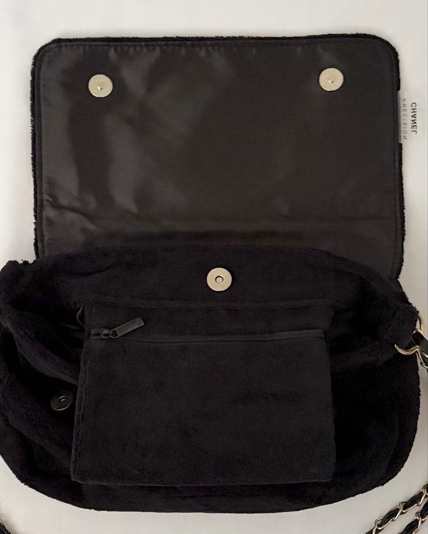 ノベルティ ショルダーバッグ　パイル生地　ロゴマーク　シャネル　美品