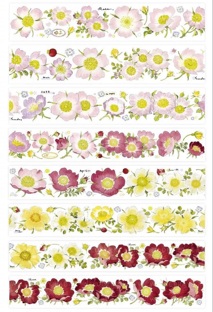 c*☻様 野苺③ 海外 マスキングテープ 装飾マステ 花柄 ボタニカル 新品セッ