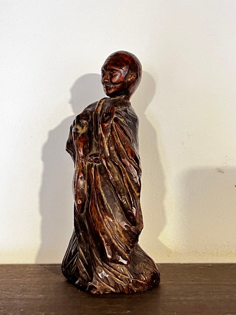 木製仏像 約30cm ダークブラウン