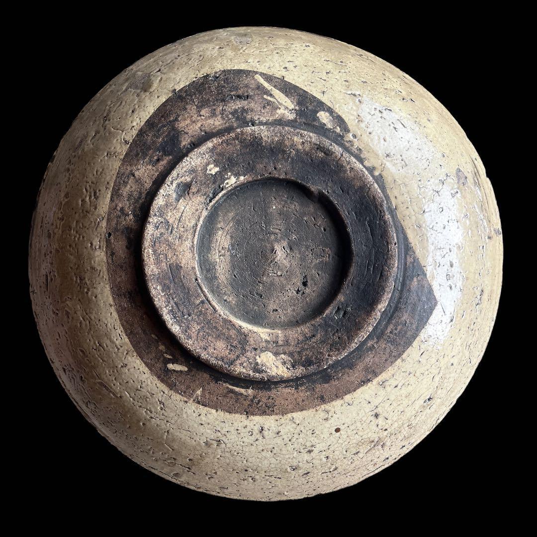 馬の目皿 石皿 古瀬戸 幕末 皿 古丹波 馬の目皿 鉄絵 白化粧 渦巻文 大皿