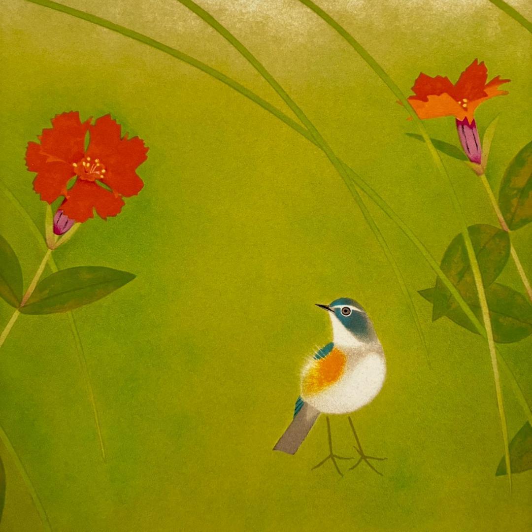 美品 上村松篁「花鳥四季」全4枚揃 リトグラフ 直筆サイン入 額縁付属 完品