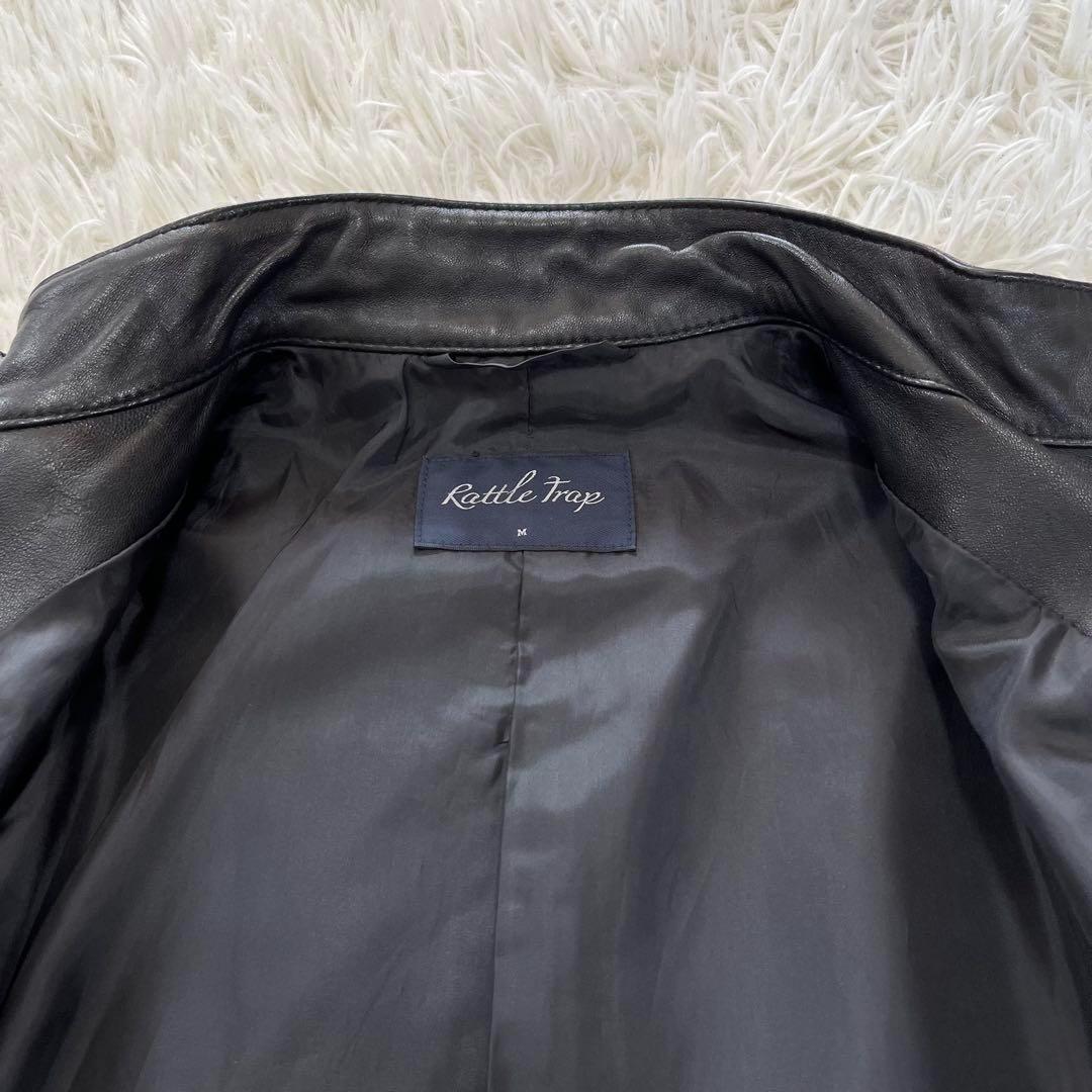 美品✨ラトルトラップ　シングルライダースジャケット　レザージャケット　羊革　M