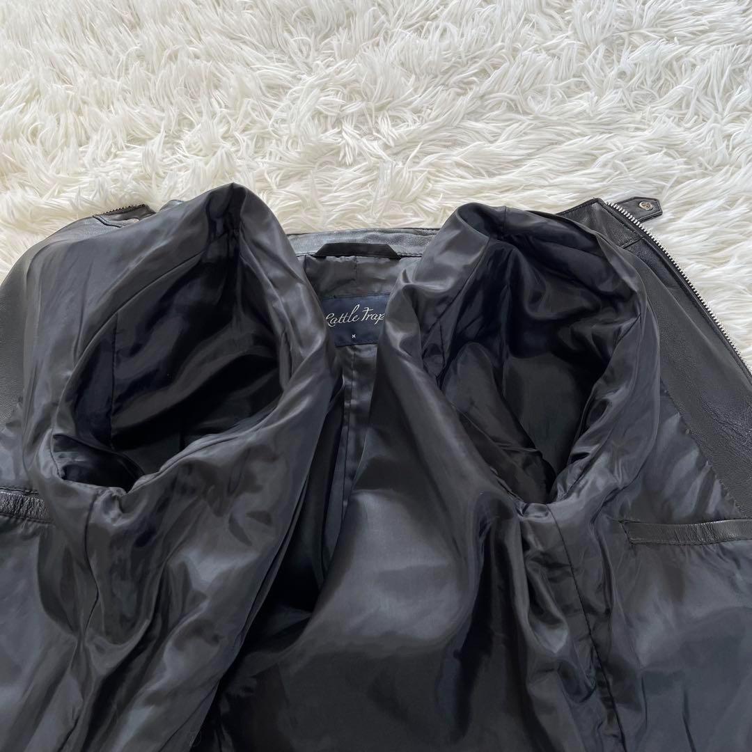 美品✨ラトルトラップ　シングルライダースジャケット　レザージャケット　羊革　M