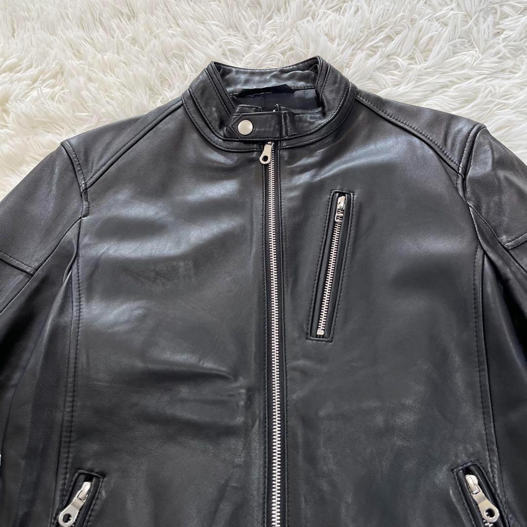 美品✨ラトルトラップ　シングルライダースジャケット　レザージャケット　羊革　M