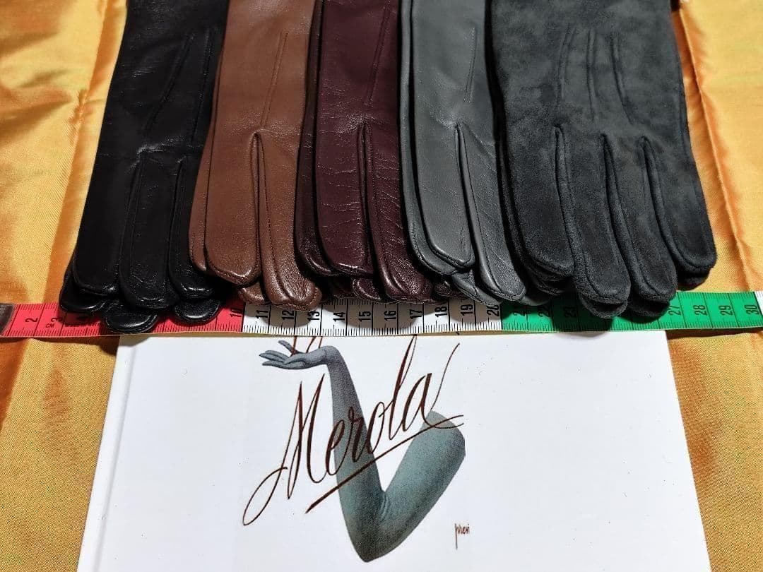 最終8.0 メローラ ナッパ黒 ライニングなし グローブ 革手袋 MEROLA