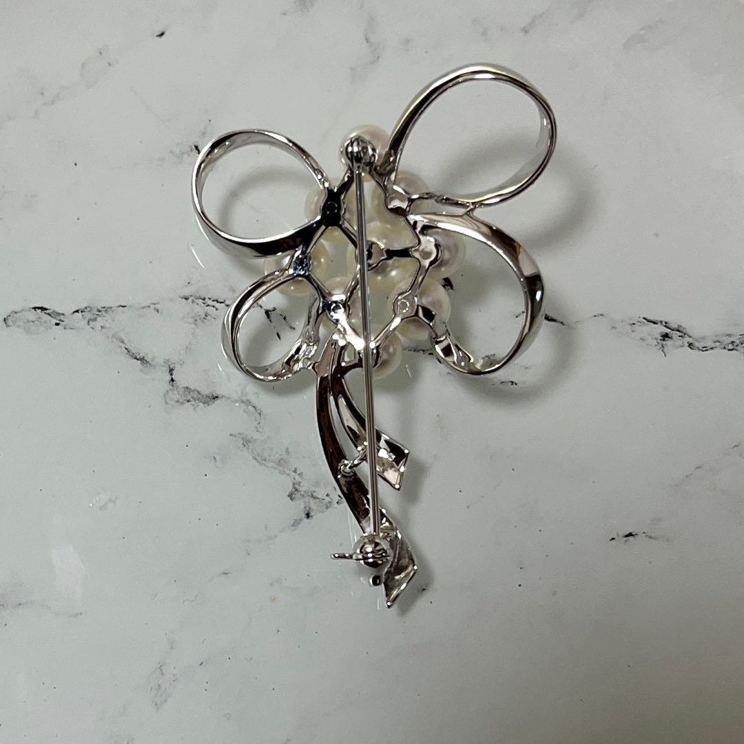 美品 ミキモト ブローチ パール 9粒 皇室御用達　コサージュ　シルバー