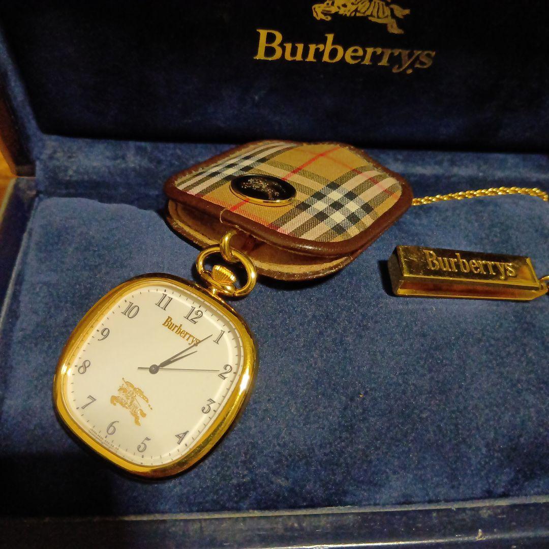 g*a様 Burberrys ゴールド 懐中時計 チェックケース付き　稼働品