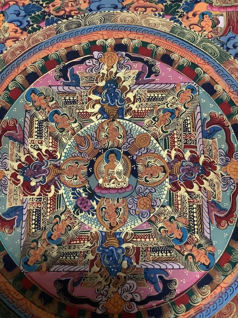 《 チベット密教　新品　1点物 》 手描き　曼荼羅　仏陀　釈迦　仏画　仏教　d5