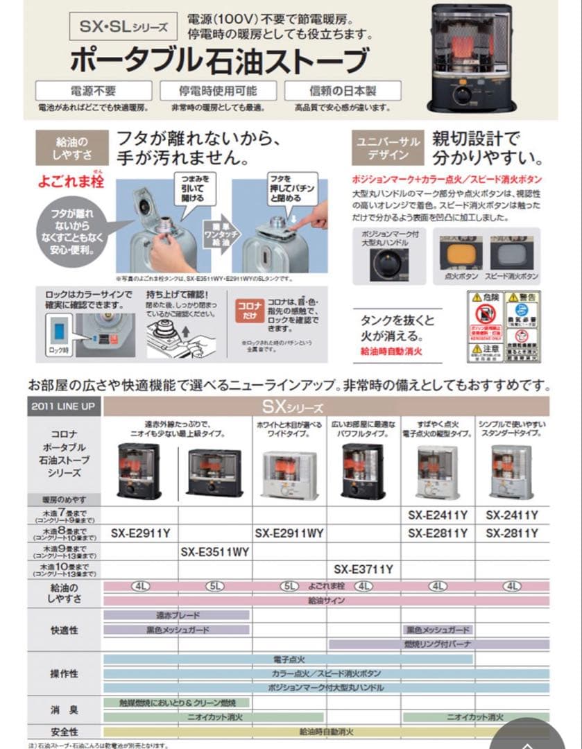 未使用 コロナ石油ストーブ SX-E3511WY-HD ダークグレー