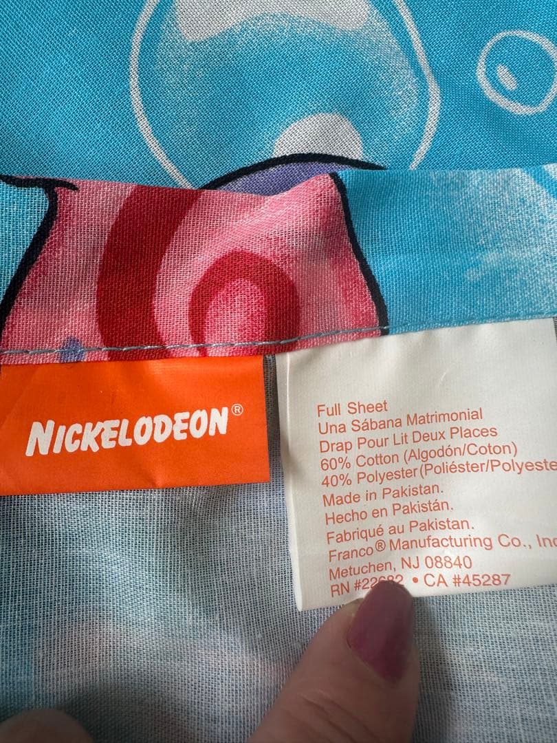 2005年スポンジボブ古着ヴィンテージ USAフラットシーツ　ムチャチャ　シーツ