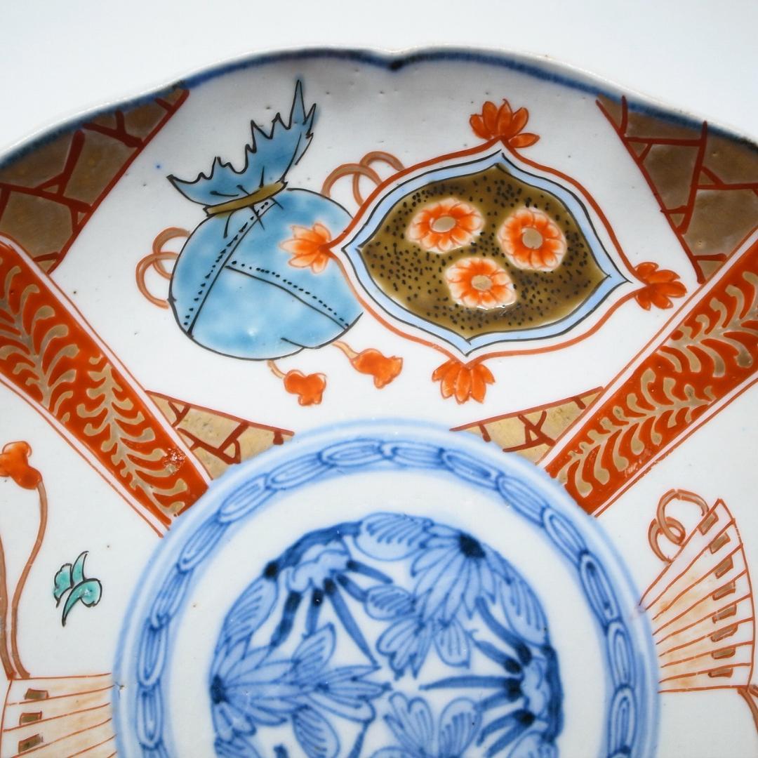 古伊万里　錦手　宝尽くし文様　七寸皿　２枚