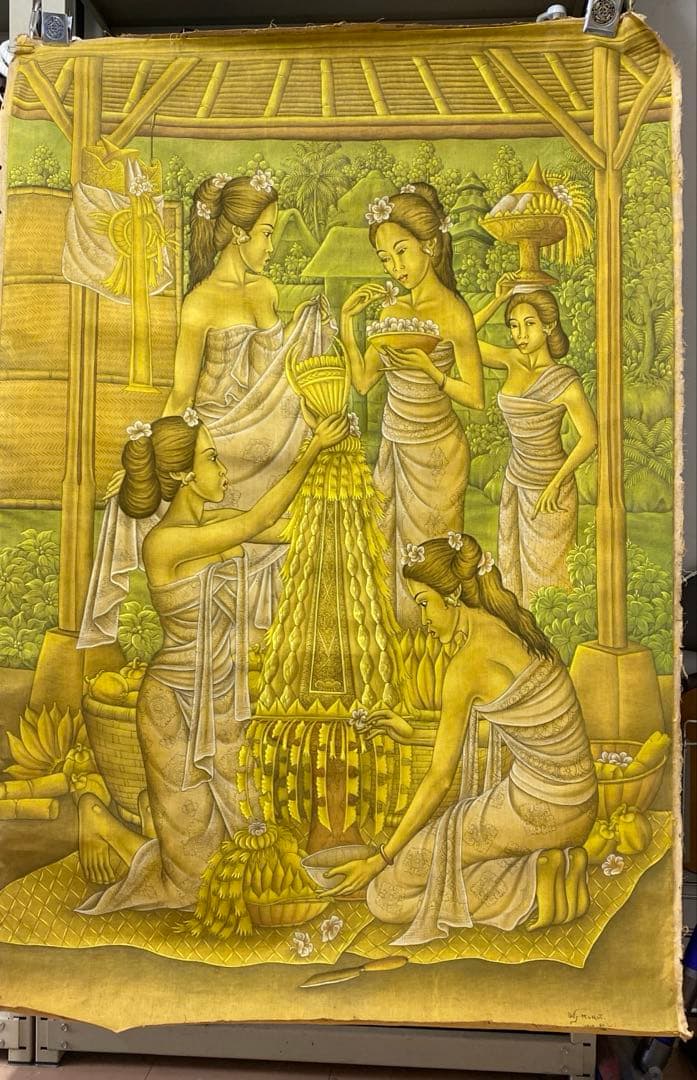 バリ島　巨大なウブド絵画　バリアート