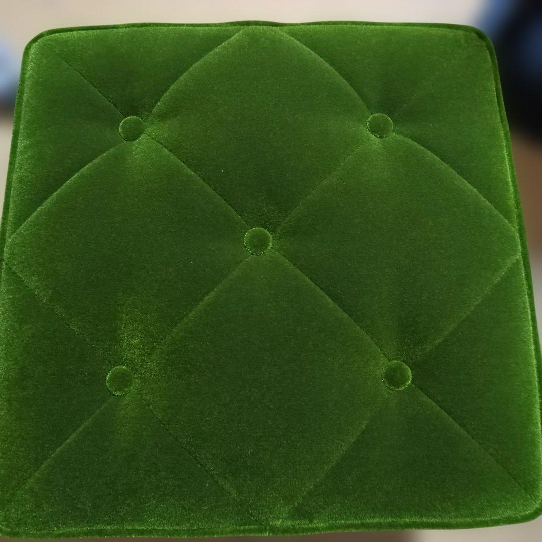 カリモク60　オットマン　モケットグリーン　取扱説明書付き