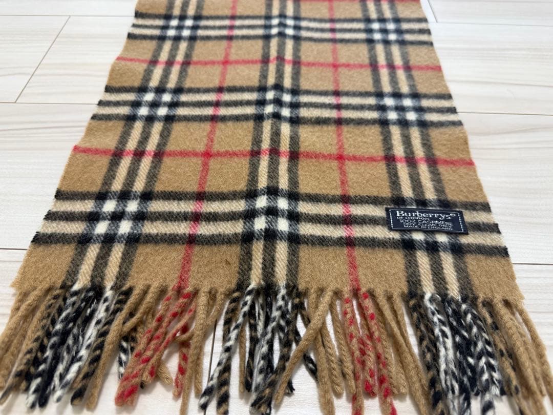 バーバリー　カシミヤ　マフラー　ベージュ　152cm×30cm ノバチェック