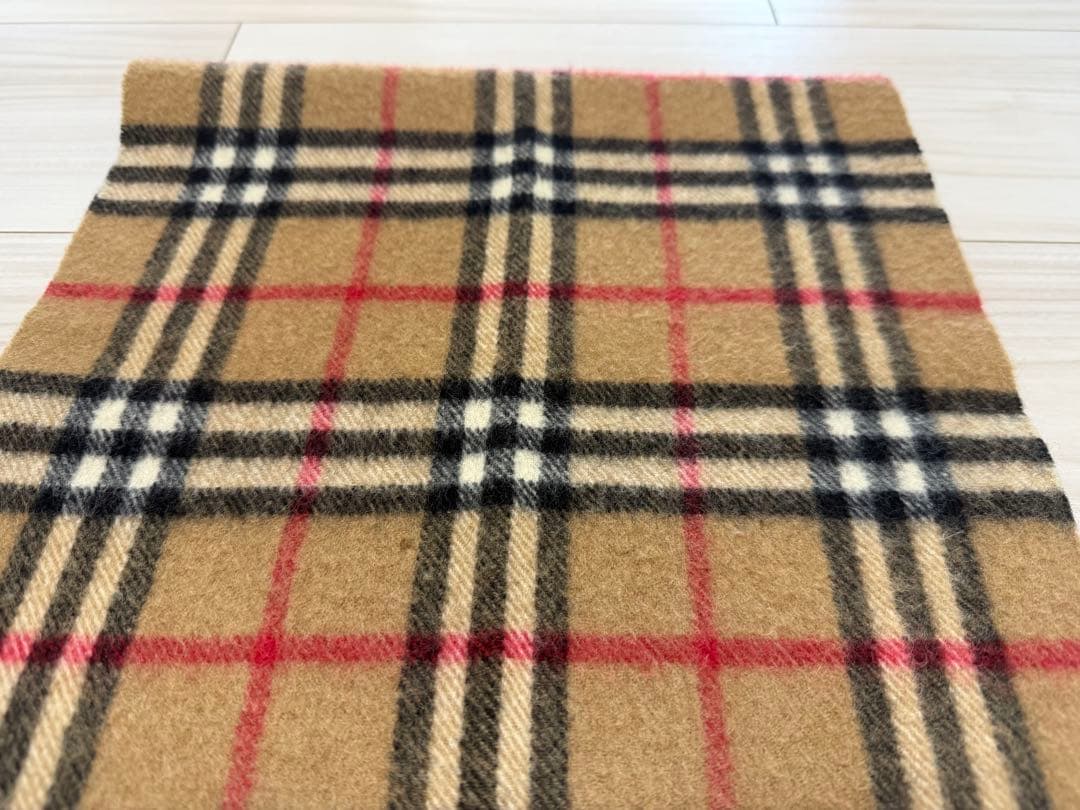 バーバリー　カシミヤ　マフラー　ベージュ　152cm×30cm ノバチェック