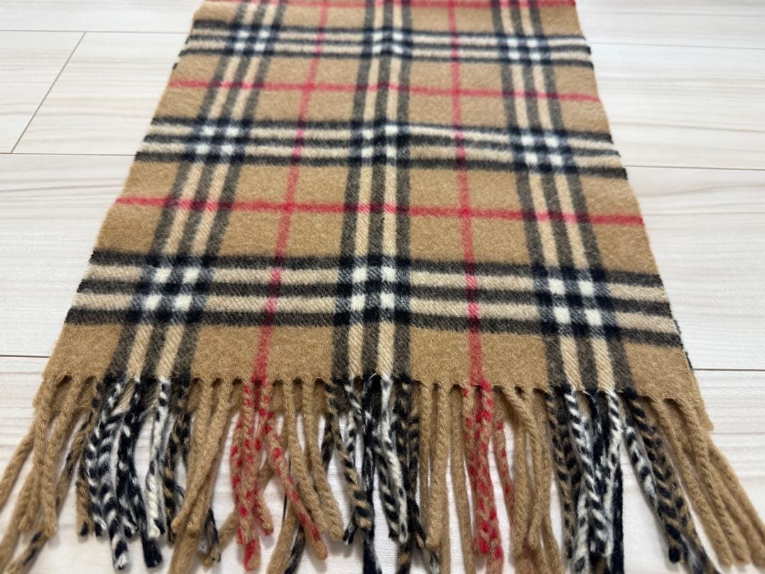 バーバリー　カシミヤ　マフラー　ベージュ　152cm×30cm ノバチェック
