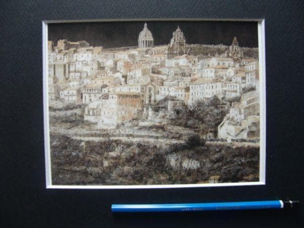 嶋津俊則【歴世の丘】希少画集画、状態良好、新品高級額装付