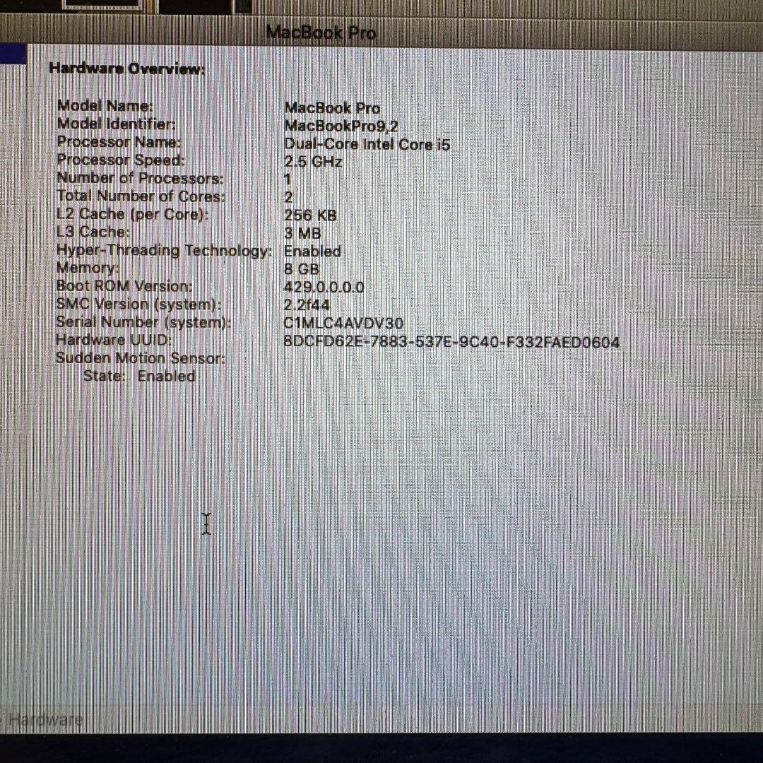 アップル Macbook Pro 13インチ Mid 2012 500GB