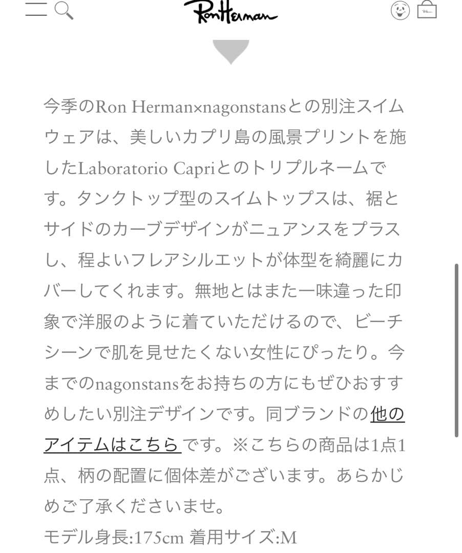 nagonstans ロンハーマン別注　ラッシュガード