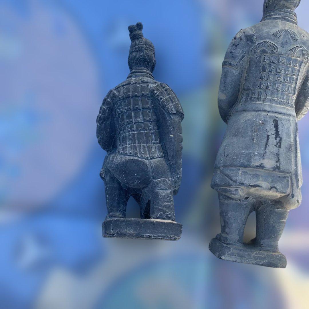 中国古代兵士像 置物 2体セット