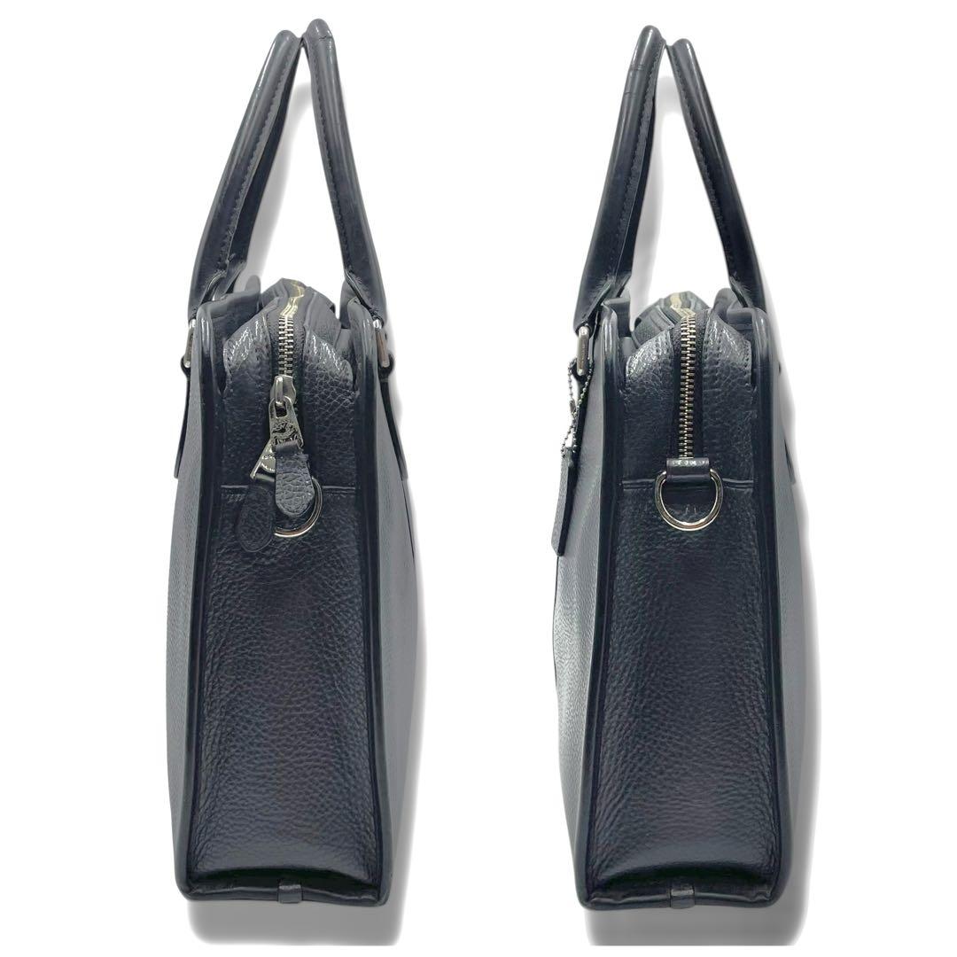 極美品✨COACH ブリーフケース ビジネスバッグ A4 レザー　バイカラー 黒
