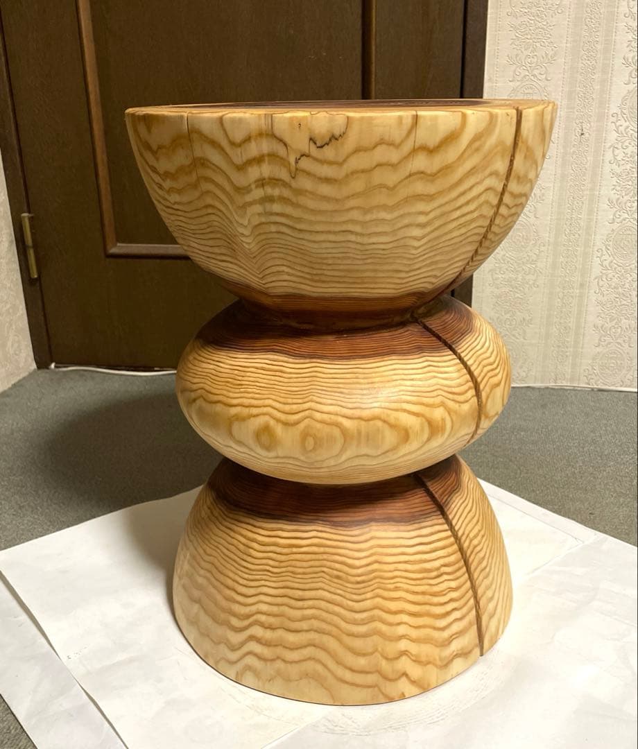 丸太　(パルック)　円筒型3段 スツール　サイドテーブル