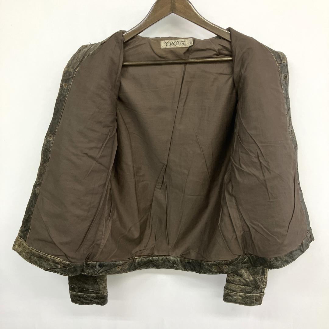 TROVE 本革 レザージャケット ライダース パッチワークデザイン トローヴ