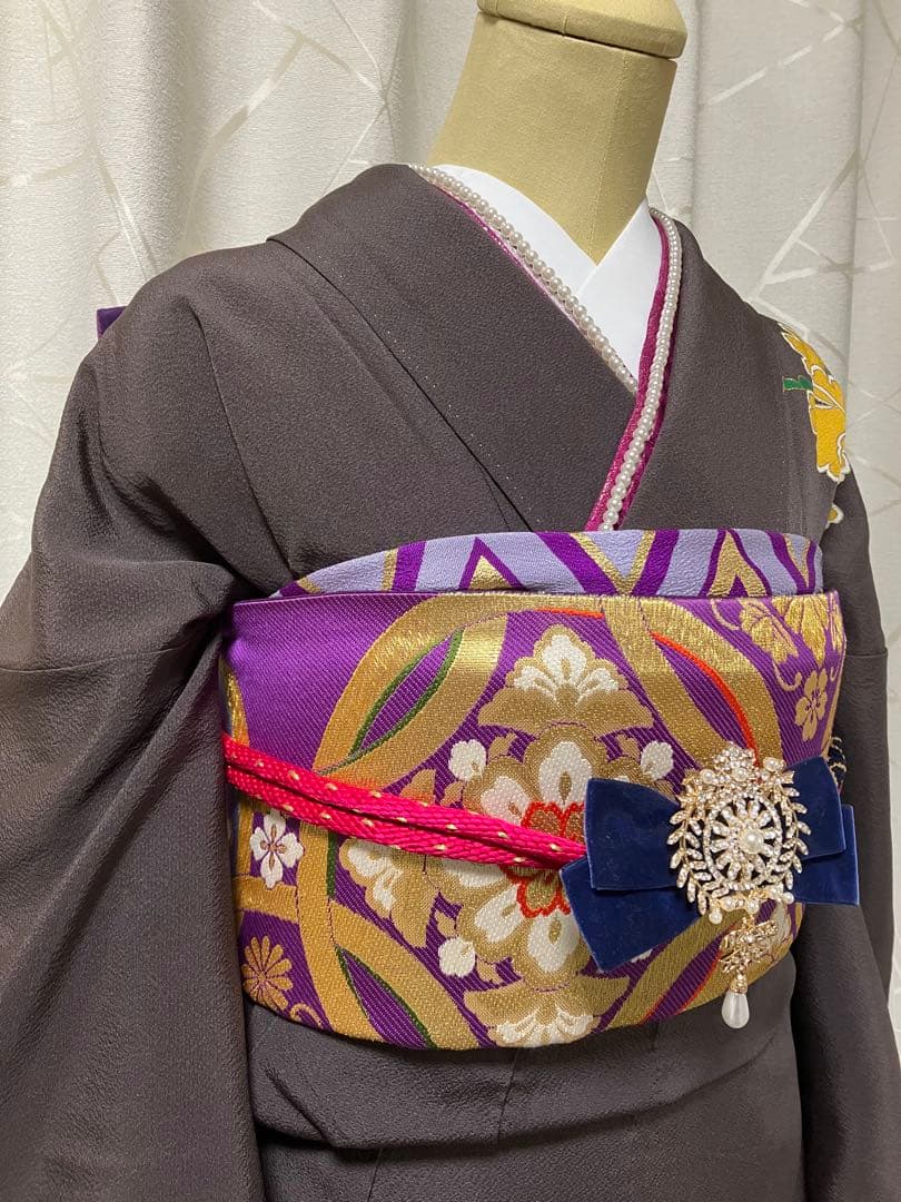 大特価SALE中★振袖フルセット【9点】★成人式★蝶々柄★モダン★正絹