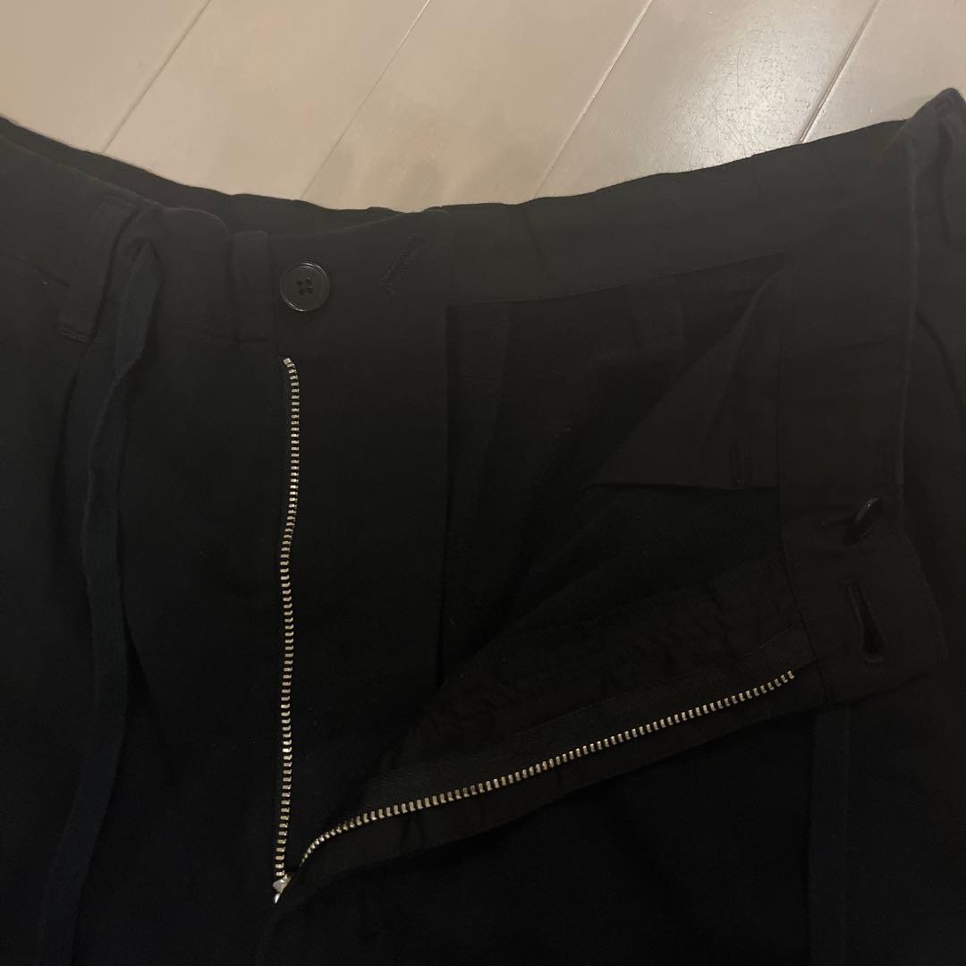 Ground Y ブラック ヘムリブバルーンパンツ3 GN-P03-005