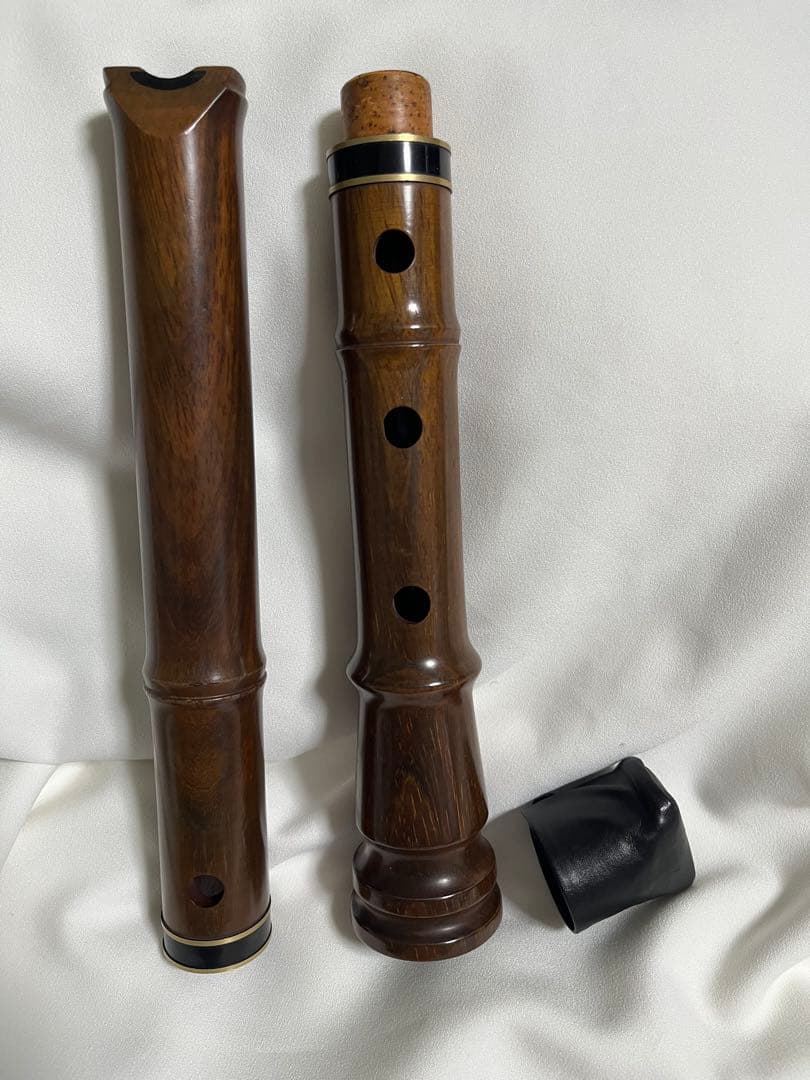 尺八本体 ダークブラウン 木製 キャップ付き（1尺6寸）