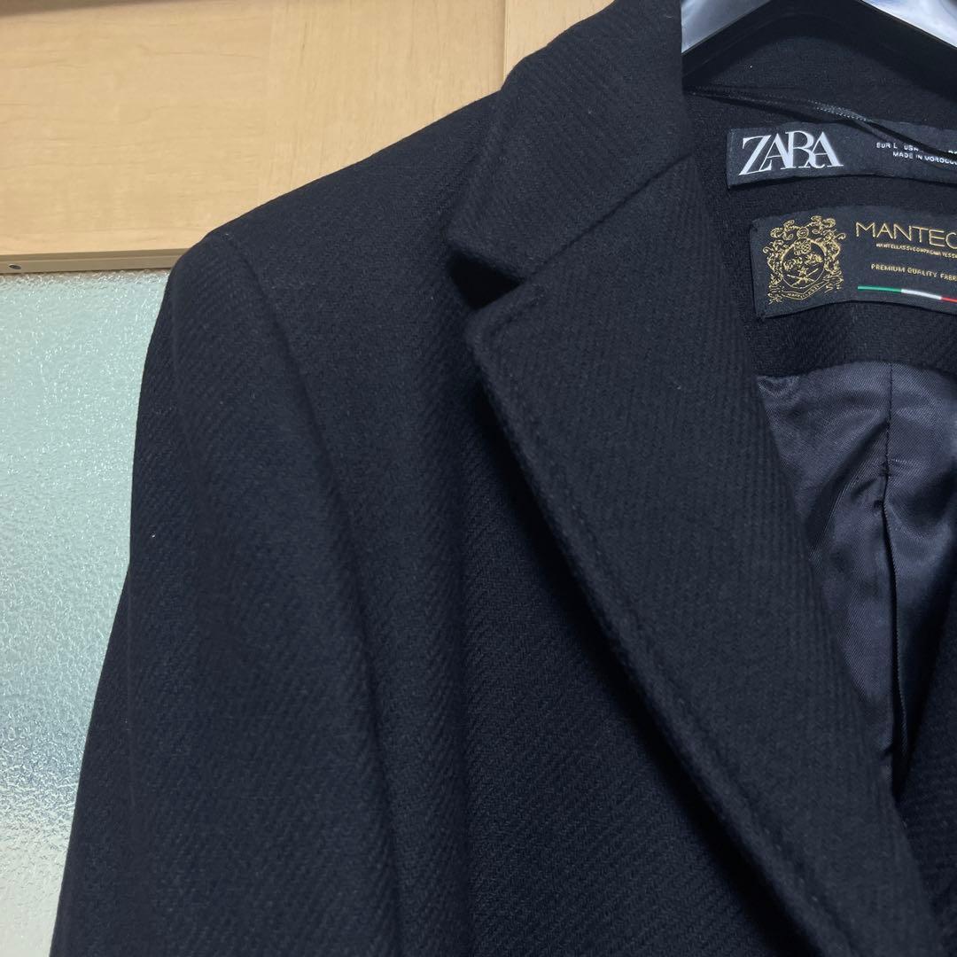 ZARAザラMANTECOチェスターコートLブラック