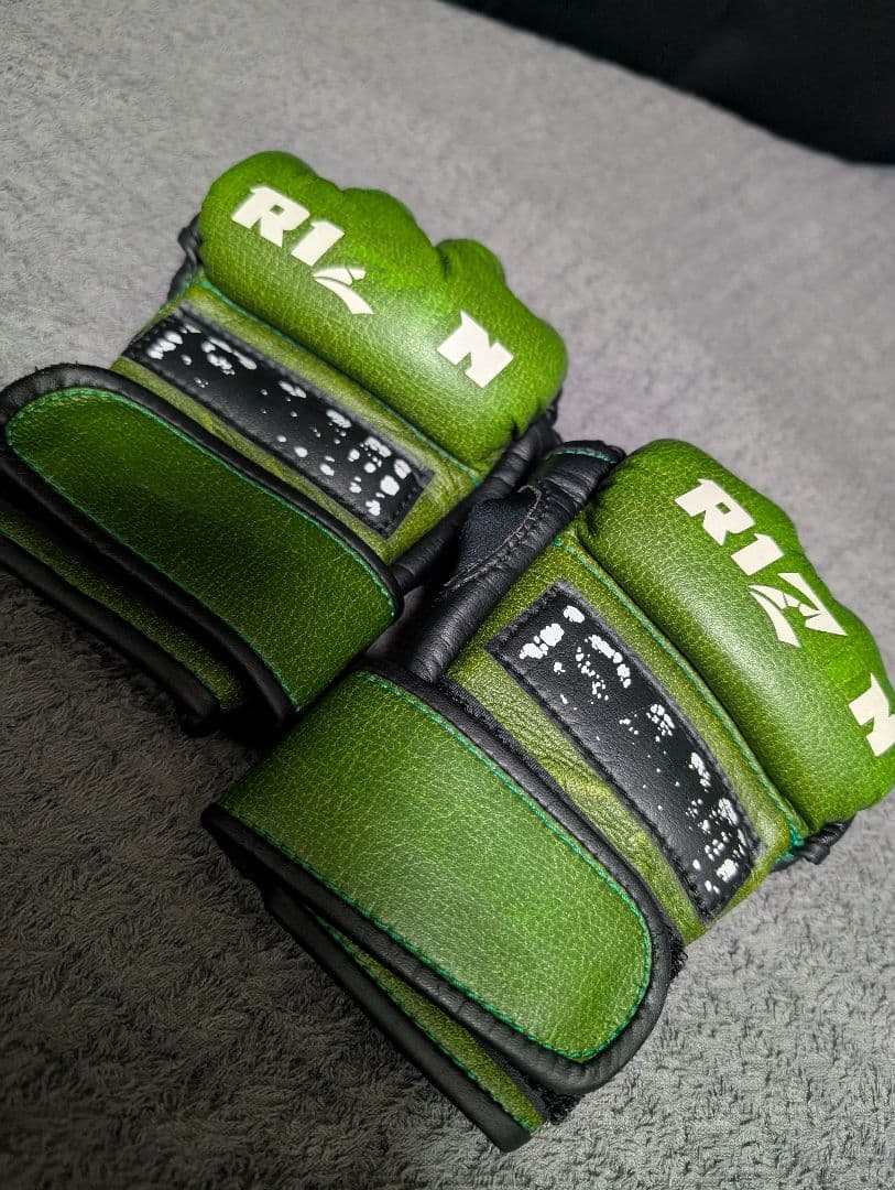 RIZIN グリーン オープンフィンガーグローブ　Sサイズ