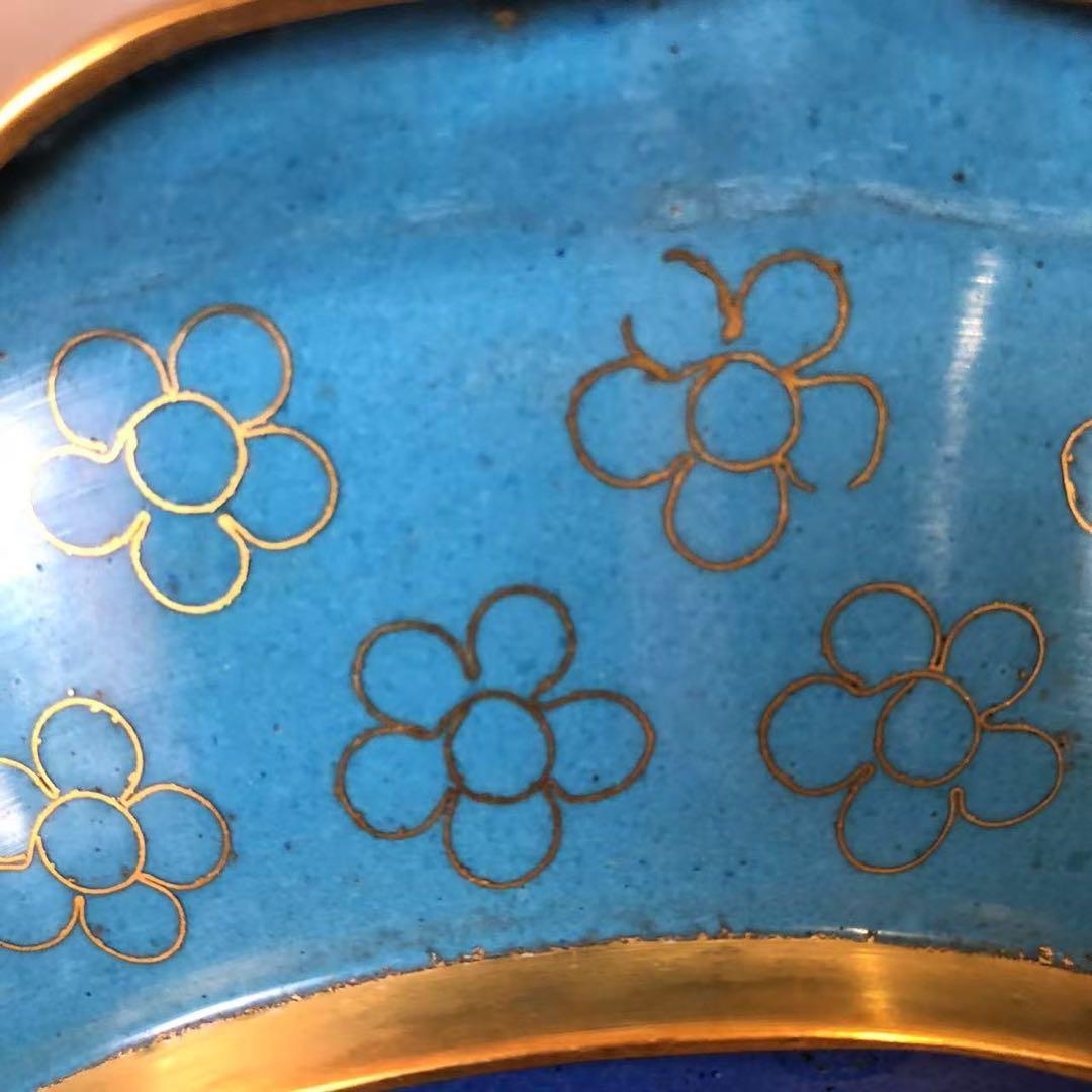 N390、中国古美術 景泰藍 七宝焼　珐琅彩絵 飾り 置物