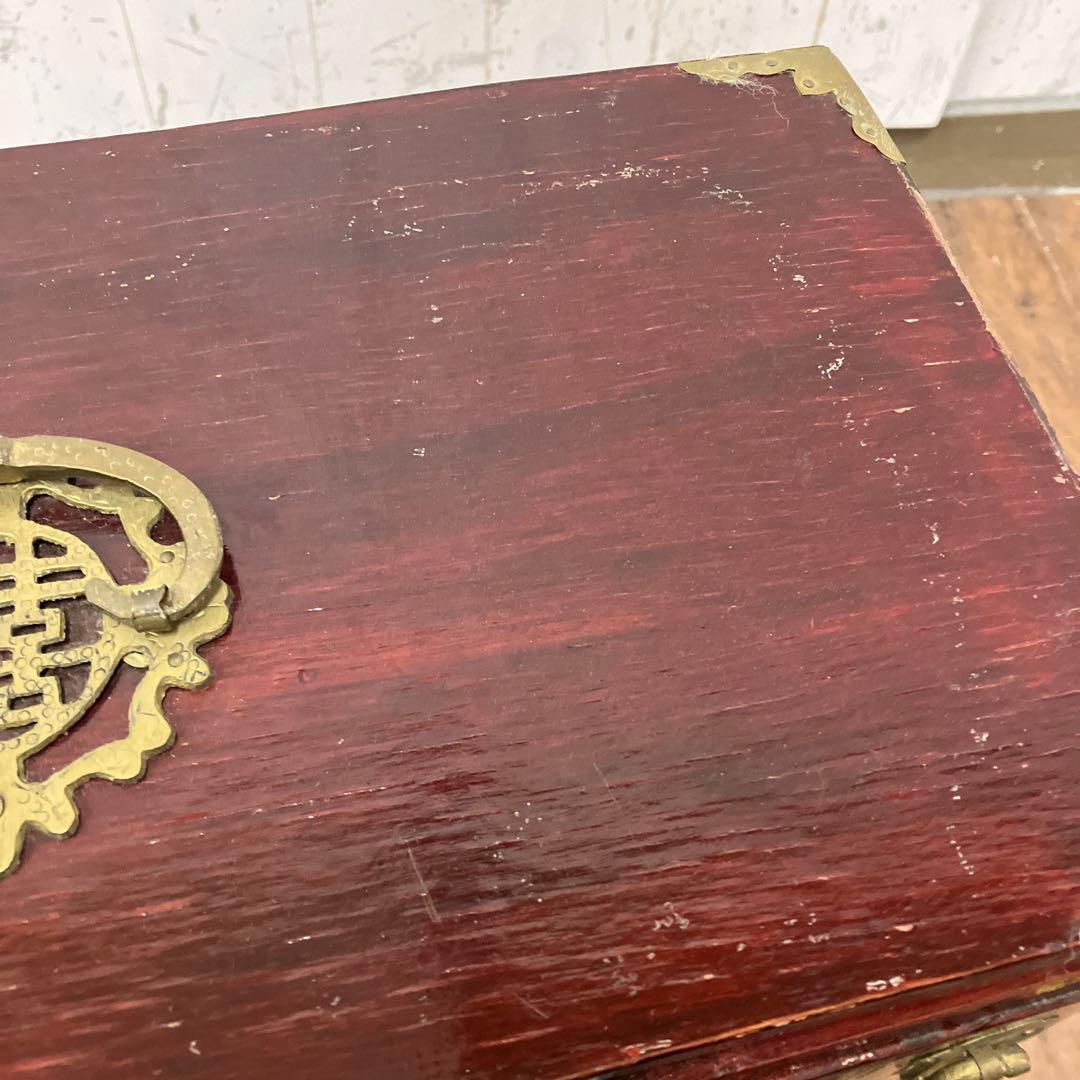 A-3 中国美術 薬箪笥風 小型箪笥 チェスト 抽斗8杯 飾台 道具箱 骨董品