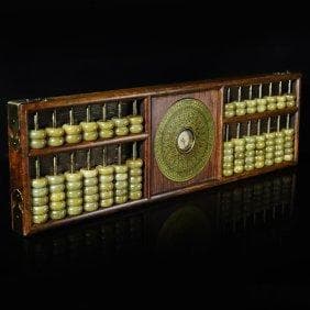 紫檀象嵌コンパス、富と財宝を引き寄せる銅の角で包まれたコンパス、翡翠の算数ビーズ