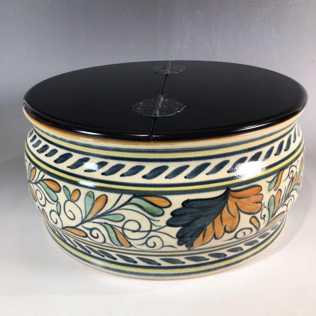 Ｐ１７３　水指　『西尾瑞豊造』『割蓋』『和蘭陀写』『平水指』　共箱　茶道具