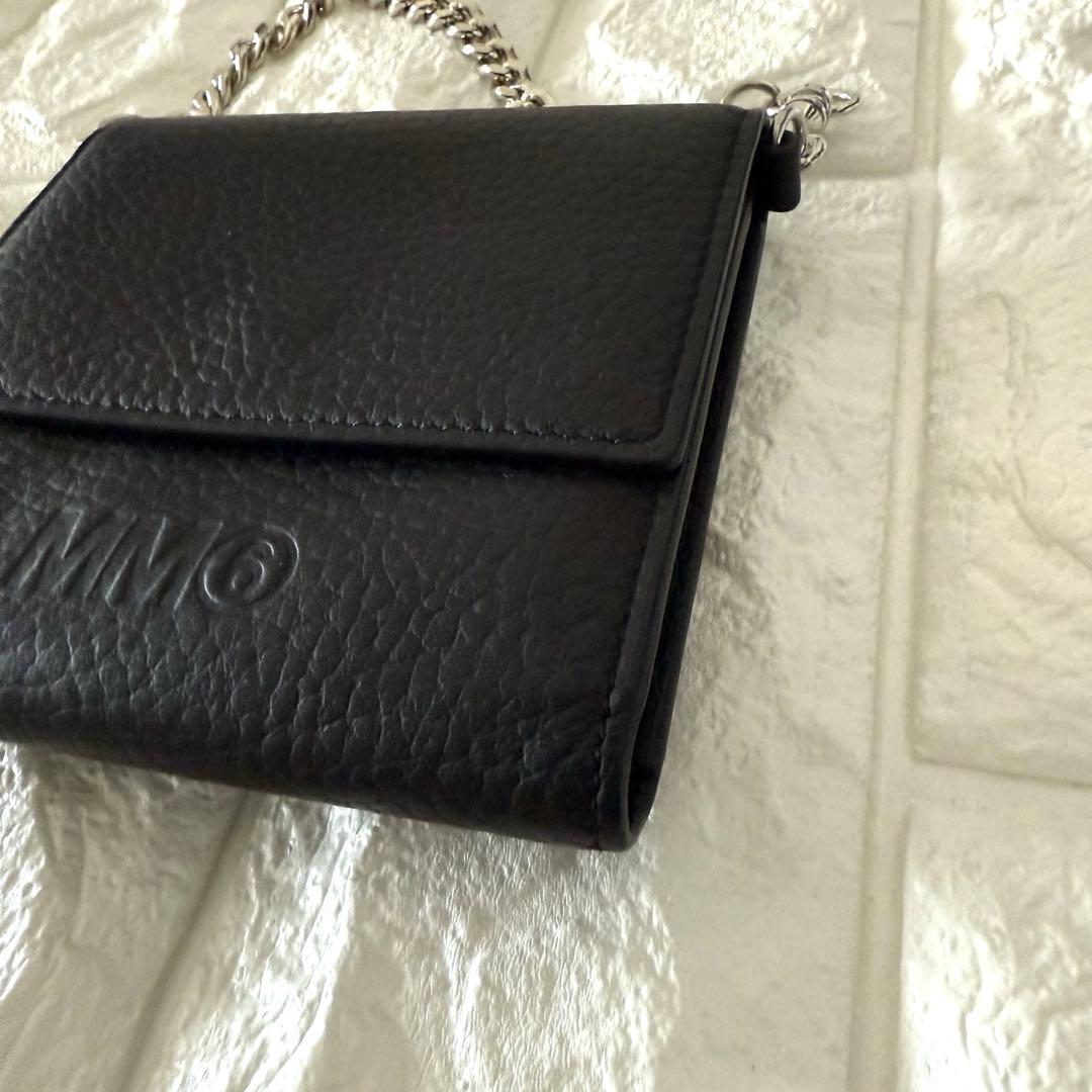 美品✨MM6 メゾンマルジェラ ミニ財布 黒 チェーン S54UI0126 P4