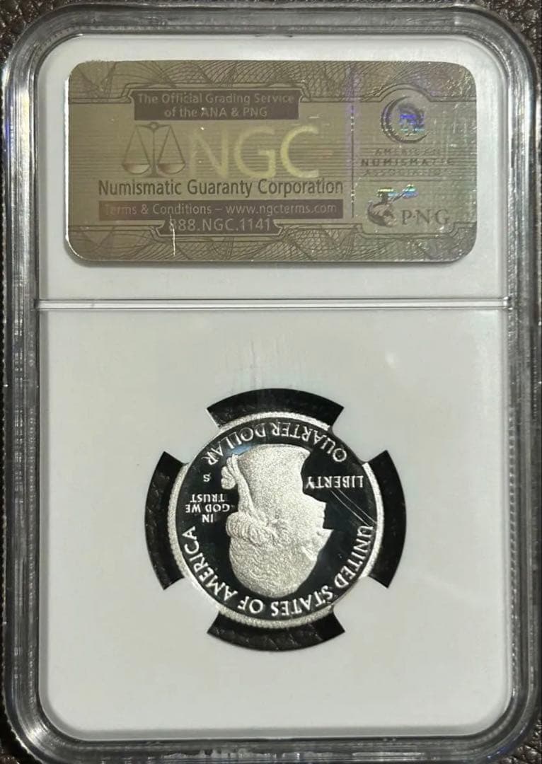 【最高鑑定】2010年銘　アメリカ　25セント銀貨　NGC鑑定　PF70 ③