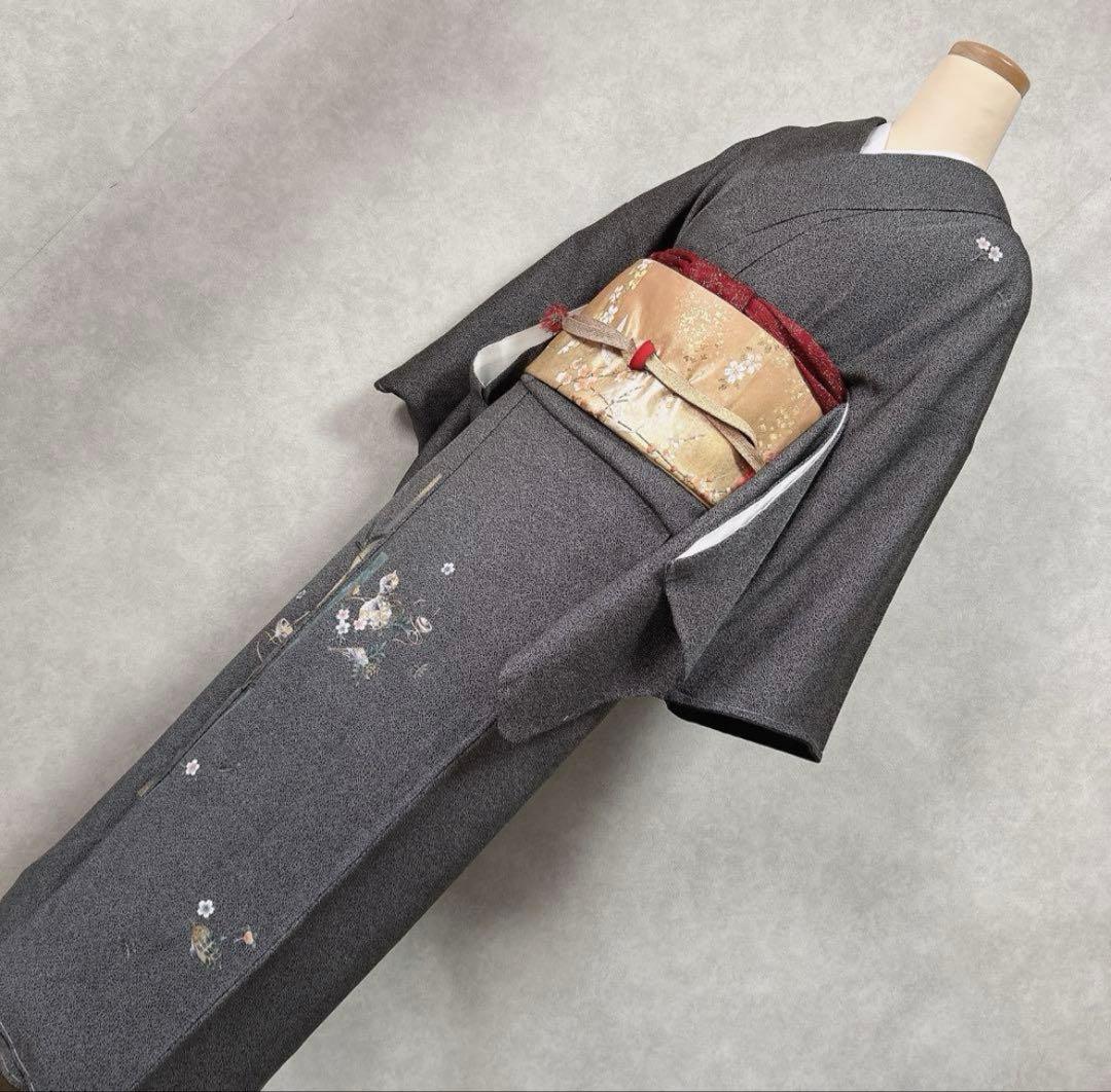 値下げ　訪問着　４点セット　正絹　さが美　帯　帯締め　帯揚げ