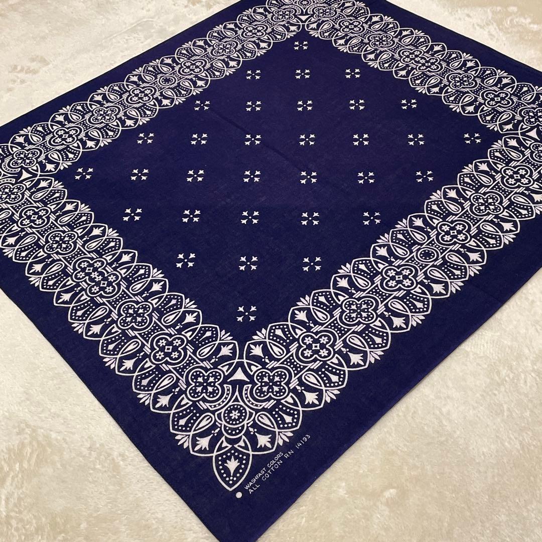 60sショベル アイアンクロス RN14193 ネイビー ヴィンテージ バンダナ