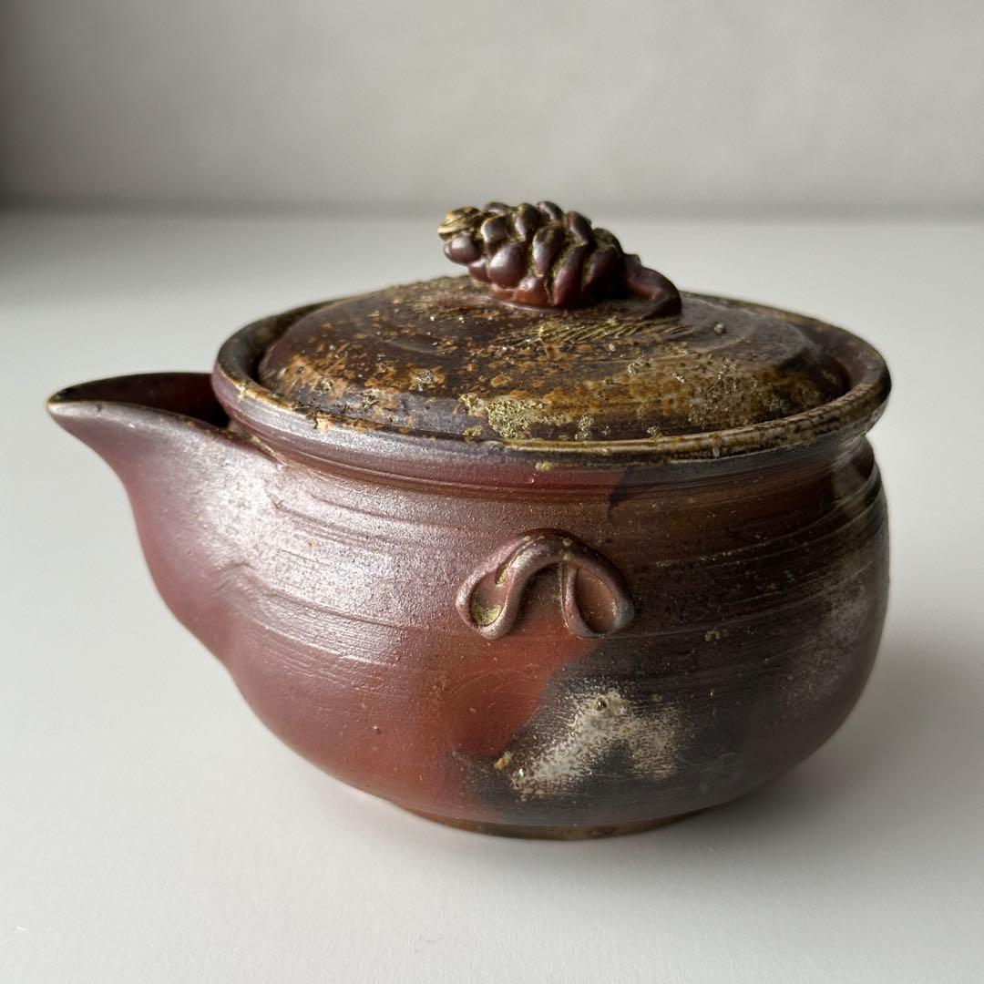 福田一楽 備前 茶器 窯変 宝瓶 松ぼっくり