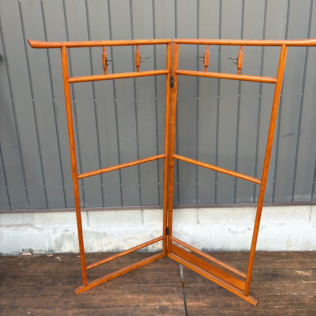 昭和レトロ 和風 古民具 漆塗り 衣桁 衣紋掛け 古道具 和家具 赤茶 着物掛け